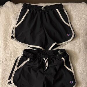 Champion Black Shorts with White Accents